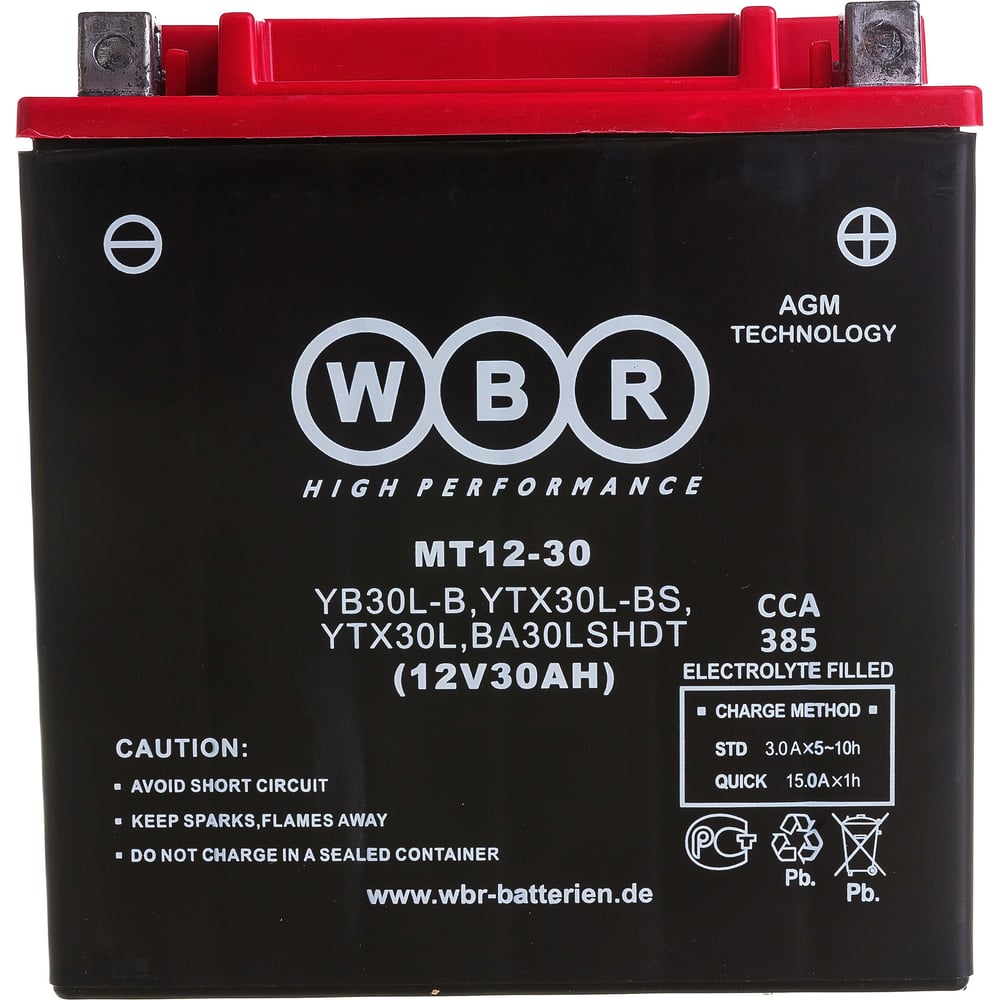 Мото аккумулятор WBR MT12-30 WBR - выгодная цена, отзывы ...
