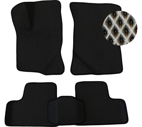 Автоковрики ЕВА Toyota Fielder1 пр.руль пол.привод 2000-2006 черный 2042159261671 1