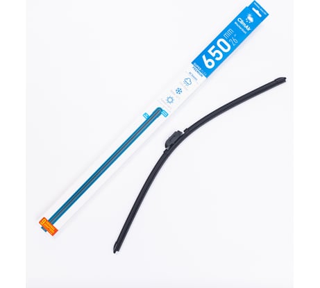 Щетка стеклоочистителя всесезонная бескаркасная SUPER FLEX PREMIUM 26"/650 мм, 8 адаптеров в комплекте Climair CL650