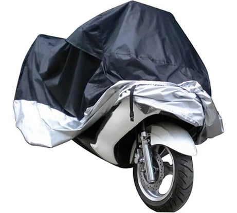Чехол-тент AutoExpert на мотоцикл, черный-серебряный, 265x105x125 см MOTO-P-265