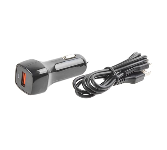 Автомобильный адаптер/блок питания Robiton QCharger/Auto 12-24V + MicroUSB, 1м 15897