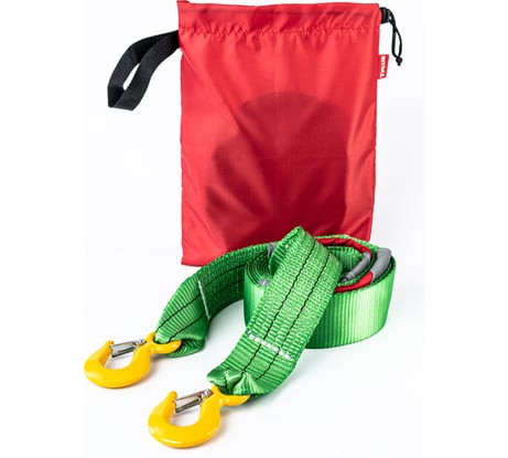 Буксировочный трос Tplus 6 т, 5 м, крюк/крюк, с флажками T002265