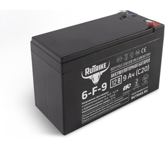 Аккумуляторная батарея Rutrike 6-F-9 (12V9A/H C20) 023273