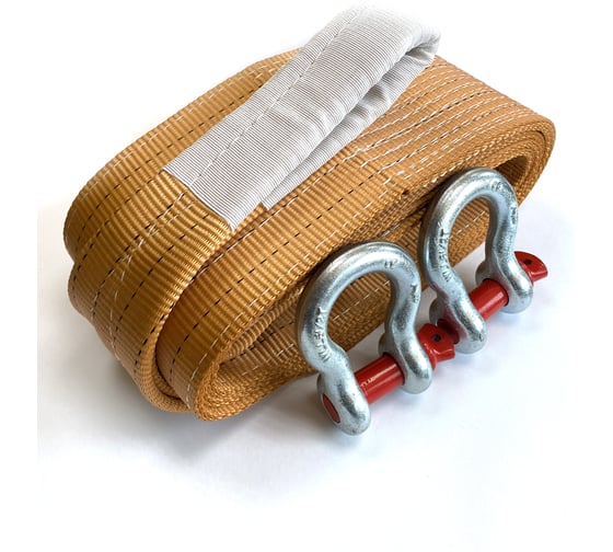 Трос буксировочный ТамбовТехСнаб 36т 9м с шаклами Двухслойный. Усиленный. 7930124369093 1