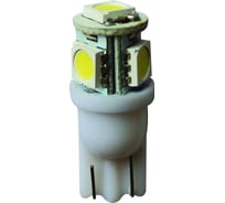 Автолампа Megapower T10W W2,1x9,5d 5 SMD 5050 WHITE 6000K 100лм 12V M-10714W