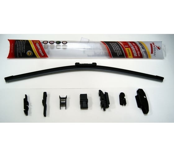 Щетка с/о бескаркасная PREMIUM 21"/53 см, 7 адаптеров SKYBEAR 701210