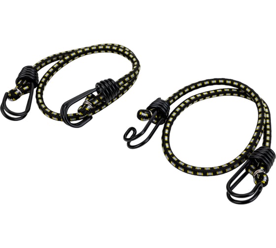 Крепежный шнур STAYER резиновый 60 см c двойным стальным крюком 2 шт 40506-060