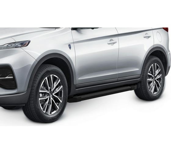 Пороги на автомобиль Rival Black для JAC S7 Джак С7 2020-н.в., 180 см, 2 шт. F180ALB.9202.1