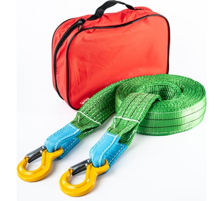 Усиленный буксировочный трос Tplus 12 т 5 м Крюк/Крюк+ сумка T016848