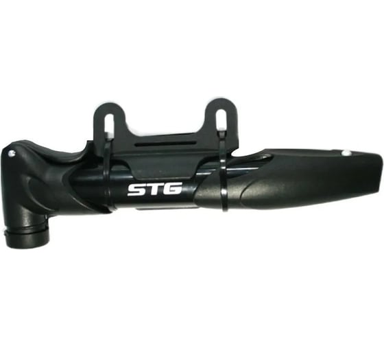 Ручной насос STG GP-77P, Schrader/Presta, HV/HP, пластик, черный Х107028 1