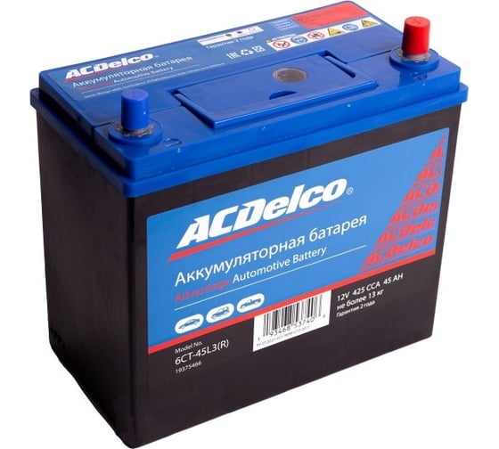 Аккумулятор ACDelco Asia 45-З-R обратная полярность 19375466
