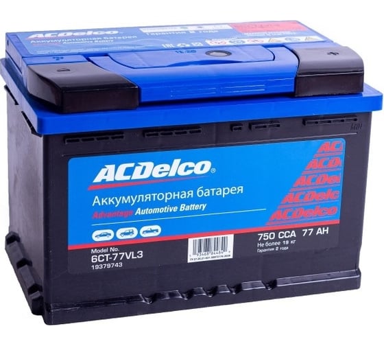Аккумулятор ACDelco 77-З-L прямая полярность 19379743