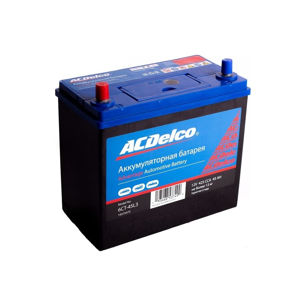 Аккумулятор ACDelco Asia 45-З-L прямая полярность 19375475 - выгодная ...