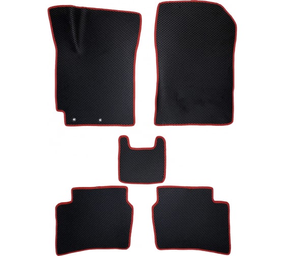 Коврики PSV для Hyundai Solaris II/Kia Rio IV 2017 г.в., черный, красный кант, EVA 133663 1