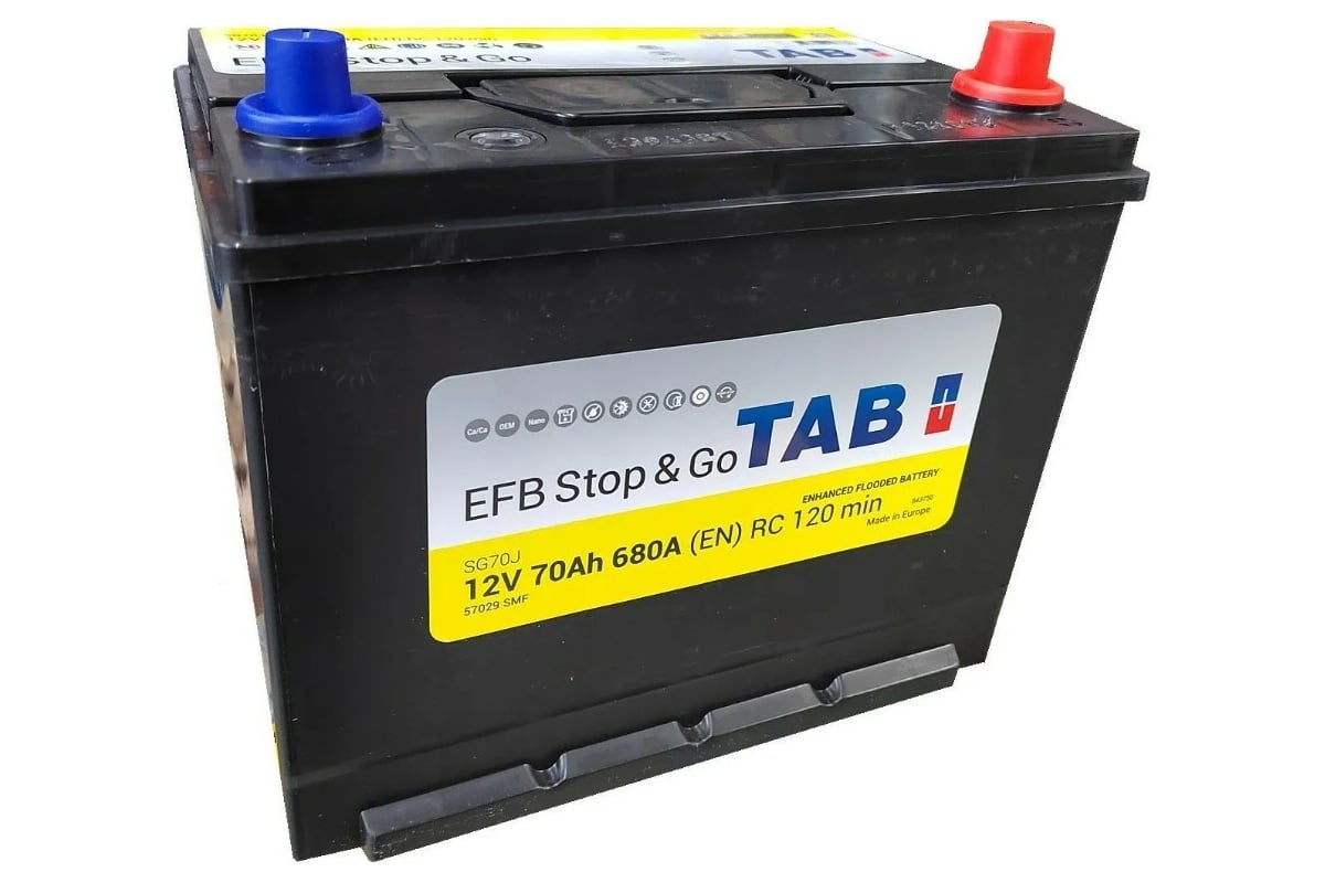  батарея TAB EFB Stop&Go 6СТ-70.0 57029 яп. ст./бортик .