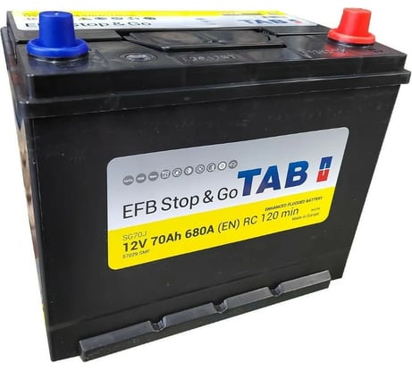 Аккумуляторная батарея TAB EFB Stop&Go 6СТ-70.0 57029 яп. ст./бортик 212270