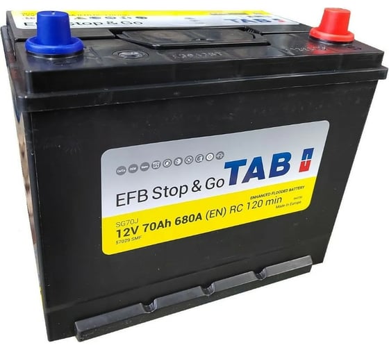 Аккумуляторная батарея TAB EFB Stop&Go 6СТ-70.0 57029 яп. ст./бортик 212270 1