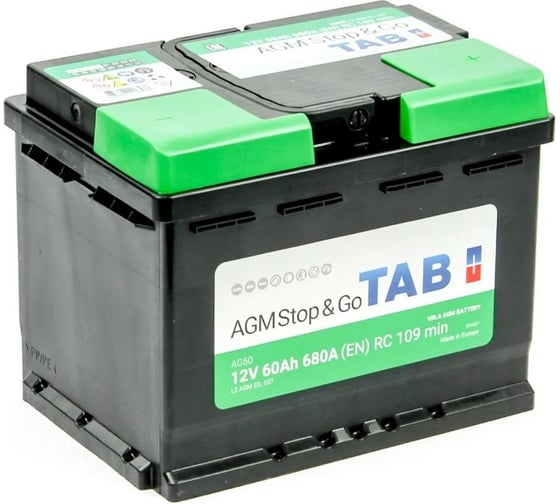 Аккумуляторная батарея TAB AGM Stop&Go 6СТ-60.0 213060 1
