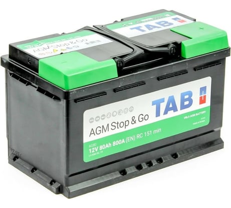 Аккумуляторная батарея TAB AGM Stop&Go 6СТ-80.0 213080