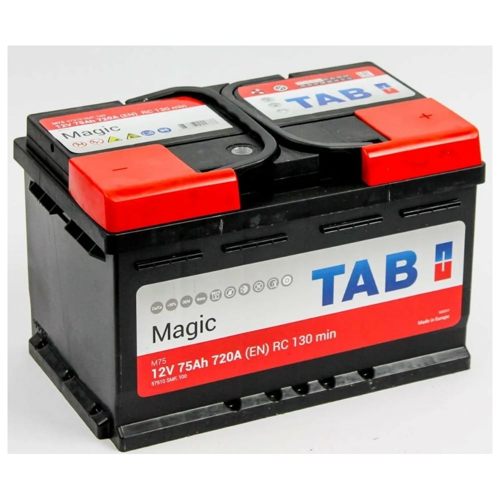 Аккумуляторная батарея TAB Magic 6СТ-75.0 низкий 189072 - выгодная цена ...