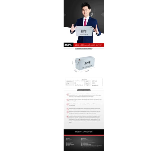 Аккумуляторная батарея AGM XUPAI 6-EVF-150 AGM battery 200 Ah C20