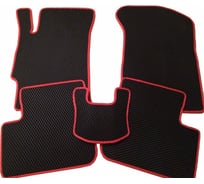 Коврики PSV для Lada Largus 2012 г.в., черный, красный кант, EVA 134235