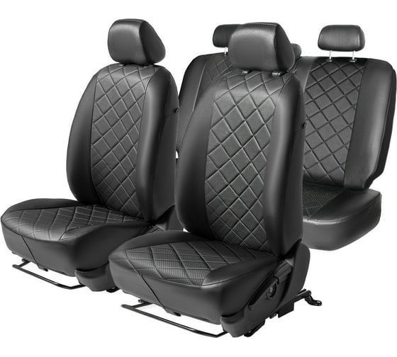Авточехлы Rival для сидений Mitsubishi Lancer IX SD 2003-2010, ромб 40/60, экокожа SC.4004.2 1