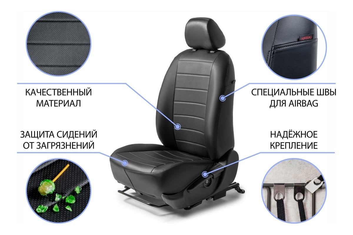 Авточехлы Rival для сидений Mitsubishi Lancer IX SD 2003-2010, строчка  40/60, экокожа SC.4004.1 - выгодная цена, отзывы, характеристики, 2 видео,  фото - купить в Москве и РФ