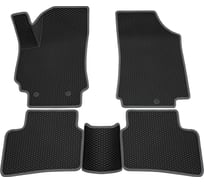 Салонные коврики REZKON 3D EVA Ромб резиновые, черные, для Lexus LX III 15-Н.В., серый кант 9242015202