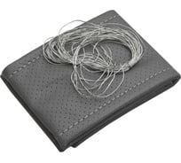 Оплетка для руля REZKON прошивная М экокожа перфорированная серый серая нитка 8001022012