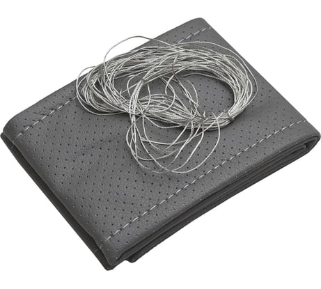 Оплетка для руля REZKON прошивная М экокожа перфорированная серый серая нитка 8001022012