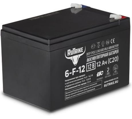 Аккумуляторная батарея Rutrike 6-F-12 (12V12A/H C20) 023274