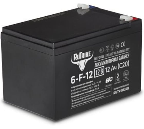 Аккумуляторная батарея Rutrike 6-F-12 (12V12A/H C20) 023274