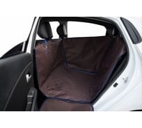 Автогамак для перевозки собак на 2/3 заднего сиденья A&P Rich Dog (Рич Дог) коричневый с синей прострочкой ARDD174