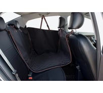 Автогамак для перевозки собак на 2/3 заднего сиденья A&P Rich Dog (Рич Дог) черный с коричневой прострочкой ARDD395