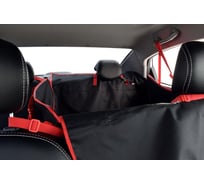 Автогамак для перевозки собак на 2/3 заднего сиденья A&P Rich Dog (Рич Дог) черный с красной прострочкой ARDD369