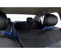 Автогамак для перевозки собак на 2/3 заднего сиденья A&P Rich Dog (Рич Дог) черный с синей прострочкой ARDD382