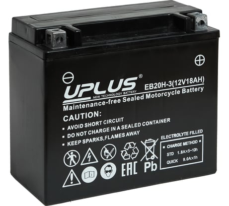 Аккумулятор Uplus Leoch 18Ач, 175x87x155, обратная полярность EB20H-3 CT12201 YTX20HL