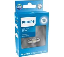Автолампа PHILIPS C5W SV8.5/8 LED 30мм WHITE Ultinon Pro6000 4000K 100Лм 12V 11860WU60x1 11860WU60X1