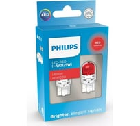 Автолампа PHILIPS W21/5W, W3х16q, LED, RED, Ultinon Pro6000, 75/15 Лм, 12 В 11066RU60X2