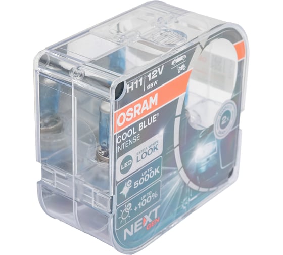 Автолампа Osram H11, 55 Вт, PGJ19-2, COOL BLUE INTENSE, 2 шт., 5000 K, 12 В 64211CBN-HCB