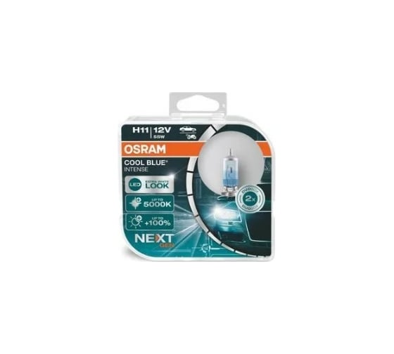 Автолампа Osram H11, 55 Вт, PGJ19-2, COOL BLUE INTENSE, 2 шт., 5000 K, 12 В 64211CBN-HCB
