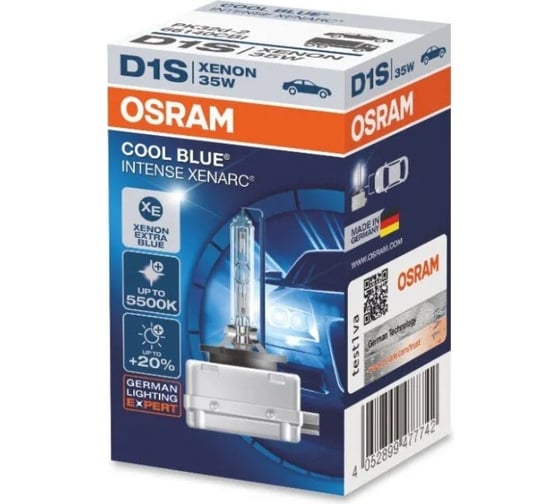 Автолампа Osram D1S, 35 Вт, PK32d-2, XENON COOL BLUE INTENSE, 6200 K, 85 В 66140CBN