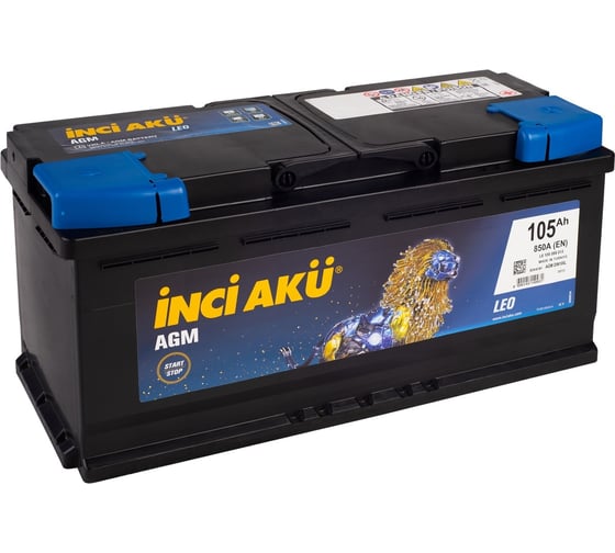 Аккумулятор INCI AKU AGM 105R, 850 A, 394x175x190 мм 461688 1