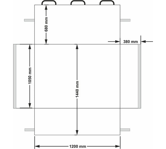 Чехол в багажник Tplus 1200x1050x680 мм, оксфорд 600, чёрный T017416
