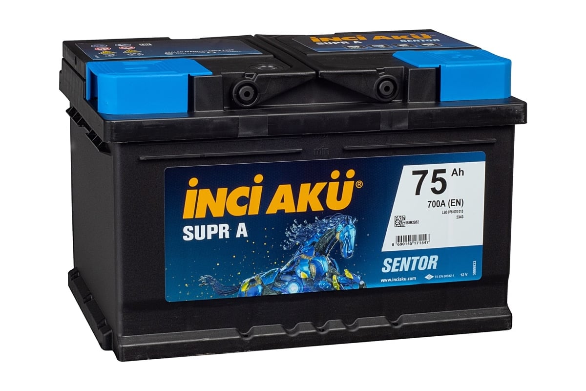 Аккумулятор INCI AKU Supr A 75RS, 700 A, 278x175x175 мм 450533