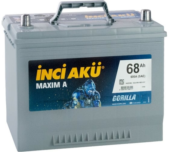 Аккумулятор INCI AKU Maxim A 68R, 600 A, 232x173x225 мм 461406 1