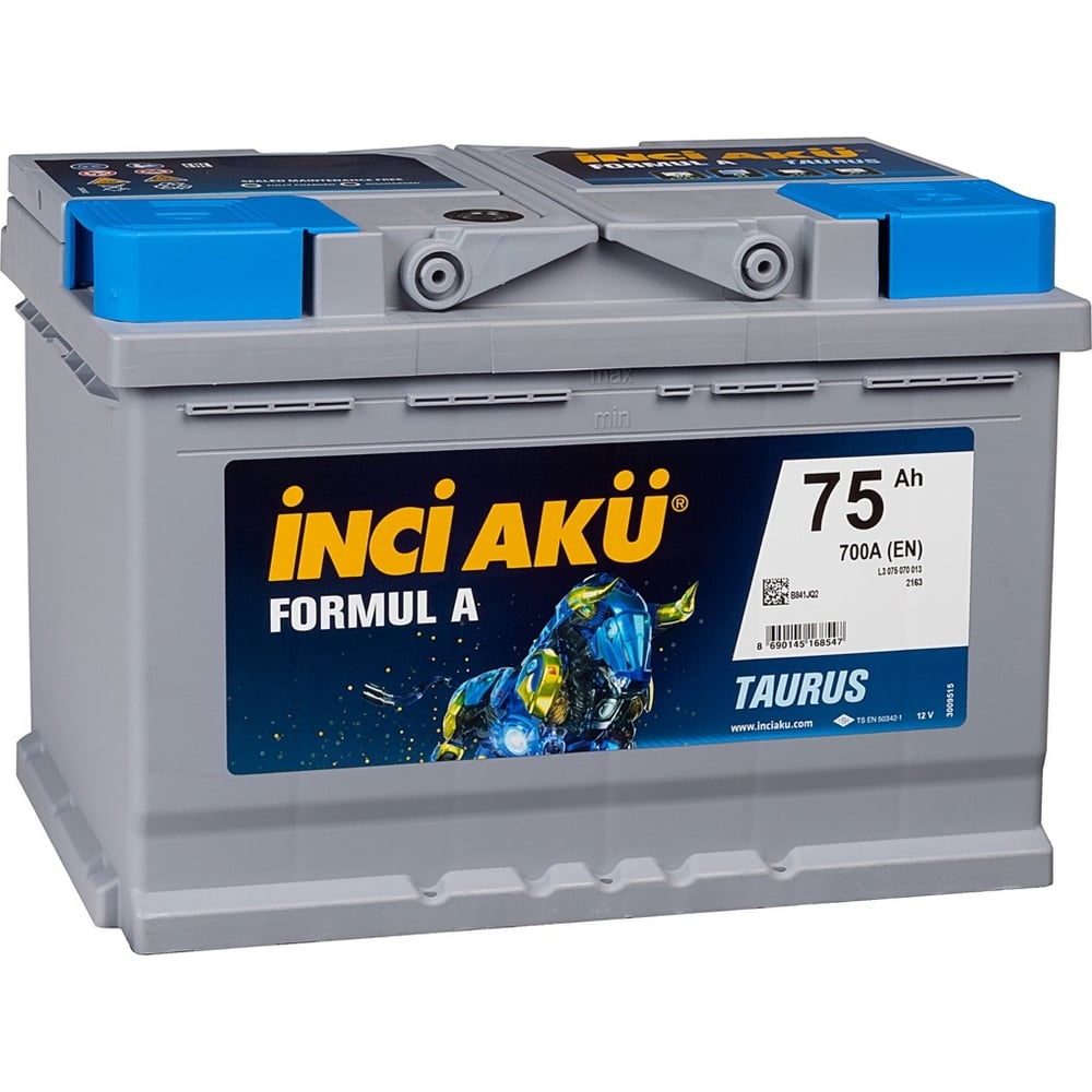 Аккумулятор INCI AKU Formul A 75R, 700 A, 278x175x190 мм 4500 - выгодная  цена, отзывы, характеристики, фото - купить в Москве и РФ