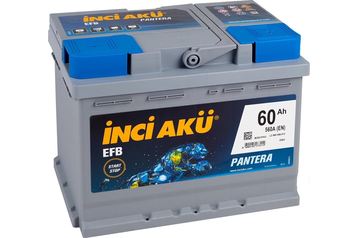 Аккумулятор INCI AKU EFB 60R, 560 A, 242x175x190 мм 462080