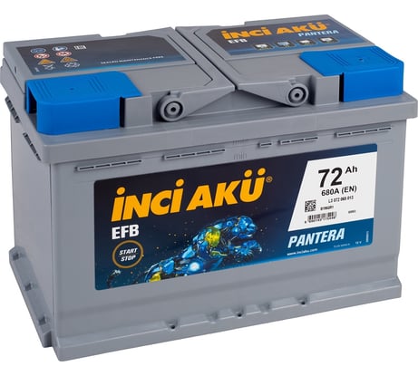 Аккумулятор INCI AKU EFB 72R, 680 A, 278x175x190 мм 461685
